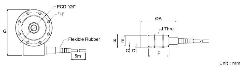 Low Profile Load Cell, SL410 Dimention